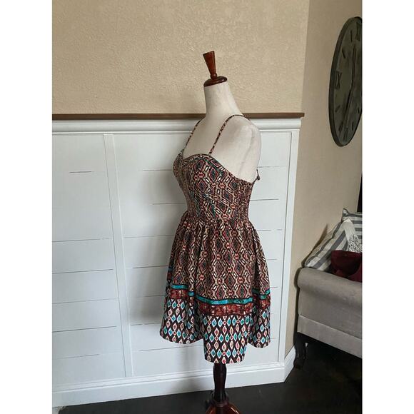 American Rag Corset Style Aztec Print Sun Dress - S - Picture 2 of 11